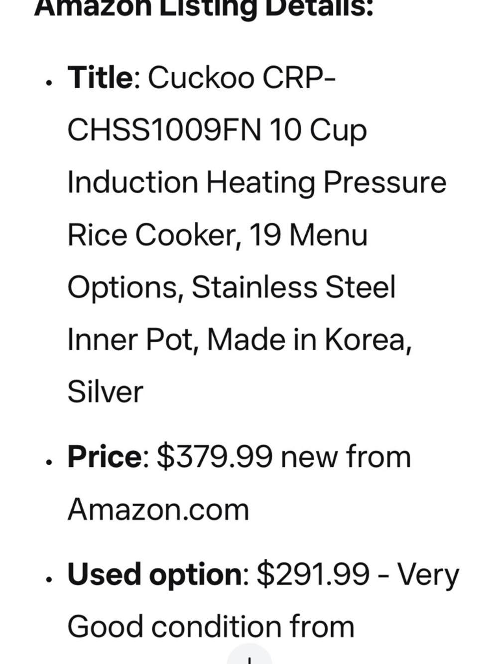 Silver Smart IH Rice Cooker - Multi-Function (Silver) - Picture 7 of 7